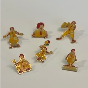 McDonald's Ronald McDonald Crew Pin Set - Red, Yellow, Gold